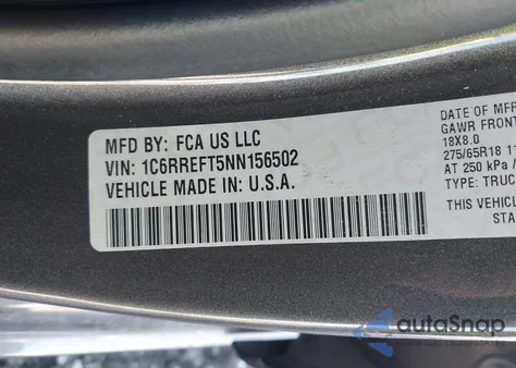 2022 Ram 1500 Big Horn 4X2 5'7 Box z USA, uszkodzony, nr VIN 1C6RREFT5NN156502